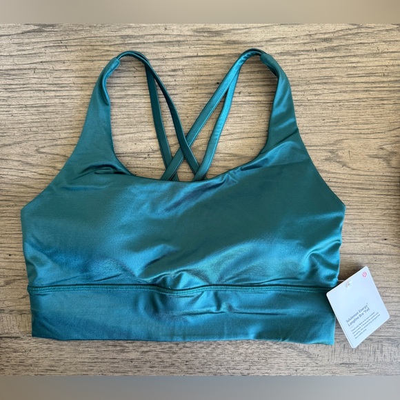lululemon athletica Other - NEW Lululemon Energy Longline Sports Bra NWT Storm Teal Foil Medium Supp…
